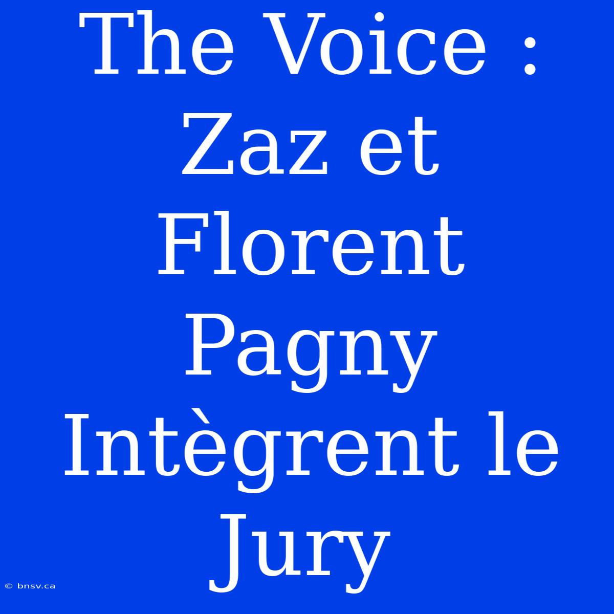 The Voice : Zaz Et Florent Pagny Intègrent Le Jury