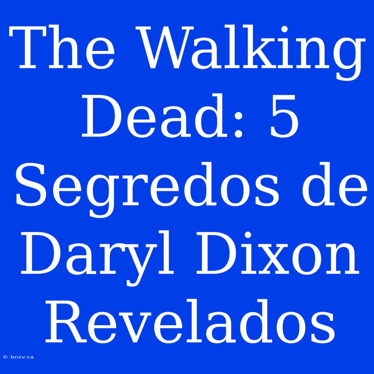 The Walking Dead: 5 Segredos De Daryl Dixon Revelados