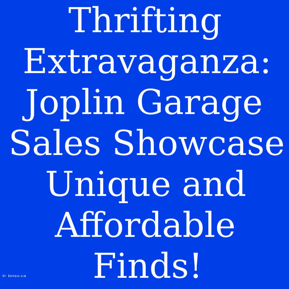 Thrifting Extravaganza: Joplin Garage Sales Showcase Unique And Affordable Finds!