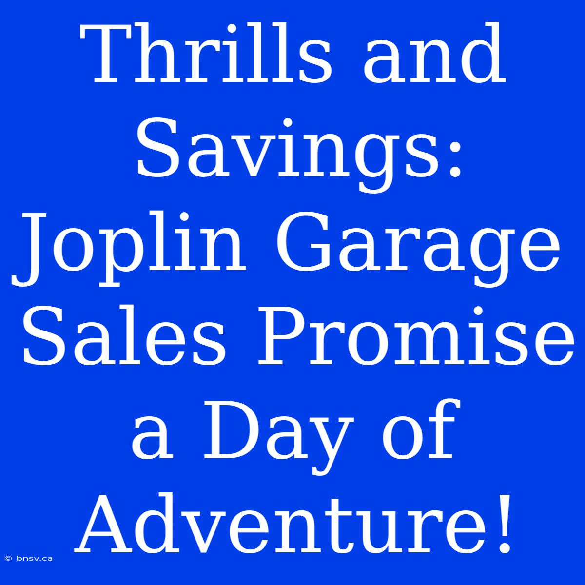 Thrills And Savings: Joplin Garage Sales Promise A Day Of Adventure!