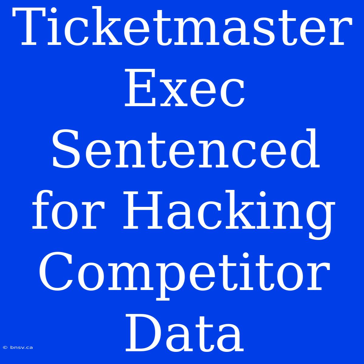 Ticketmaster Exec Sentenced For Hacking Competitor Data