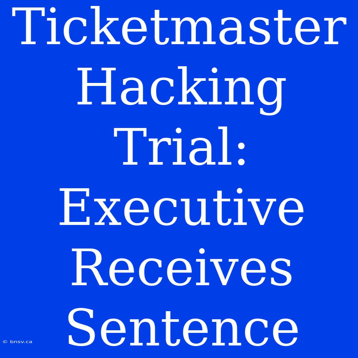 Ticketmaster Hacking Trial: Executive Receives Sentence