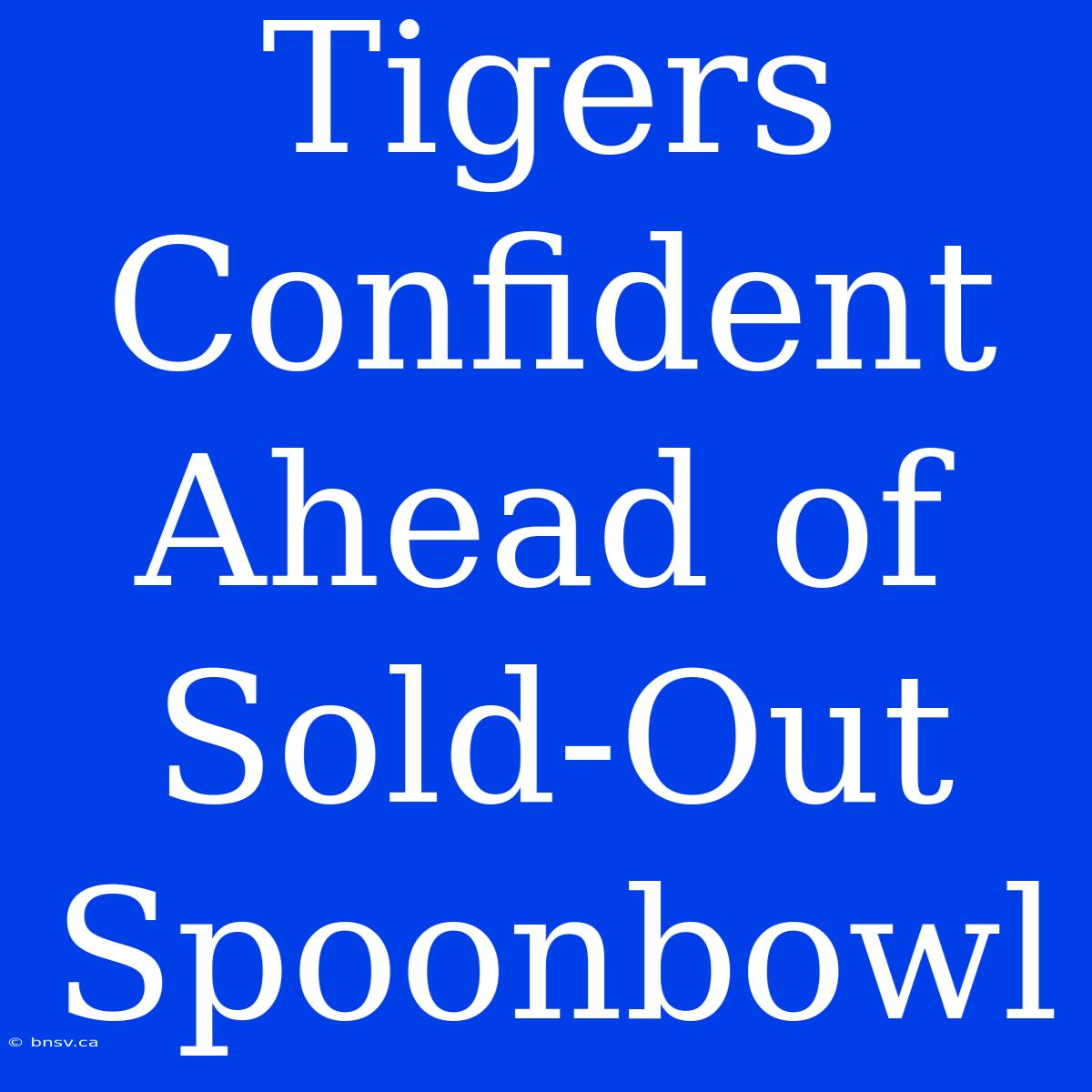 Tigers Confident Ahead Of Sold-Out Spoonbowl