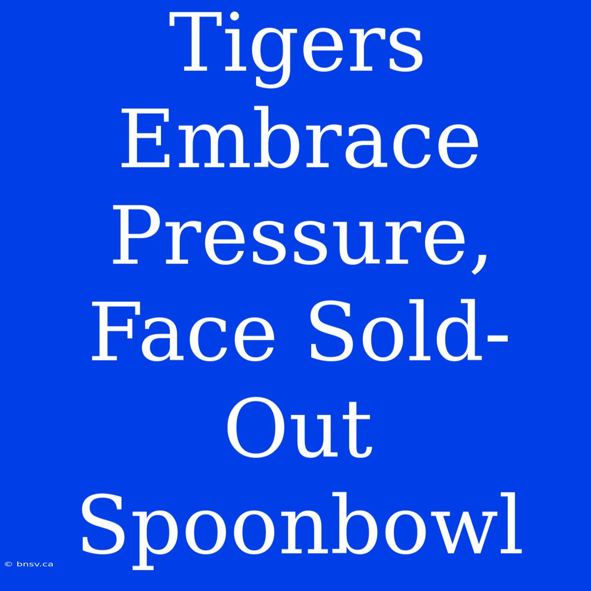 Tigers Embrace Pressure, Face Sold-Out Spoonbowl