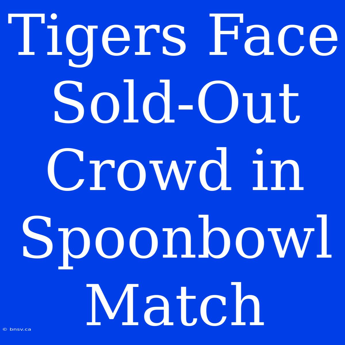 Tigers Face Sold-Out Crowd In Spoonbowl Match