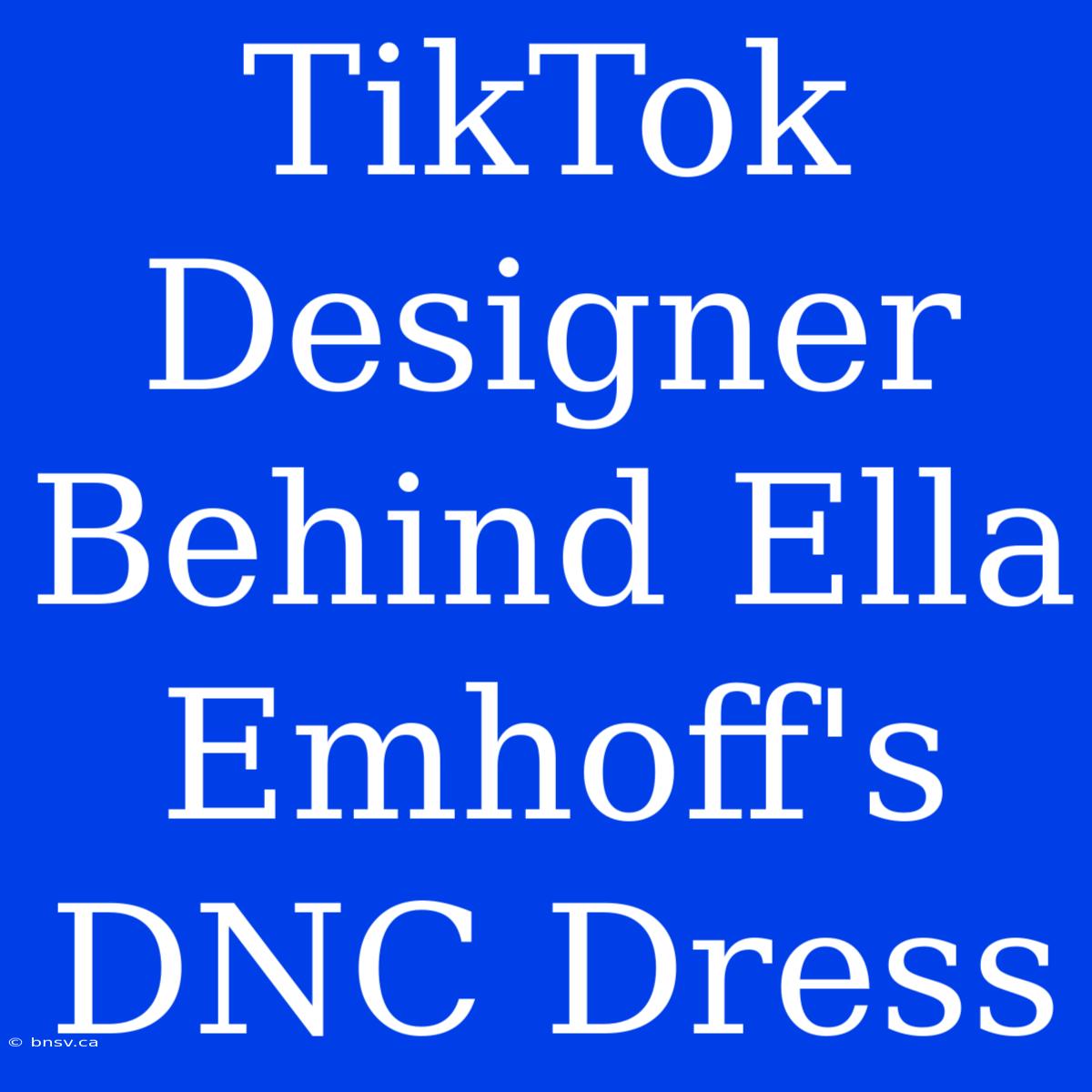 TikTok Designer Behind Ella Emhoff's DNC Dress