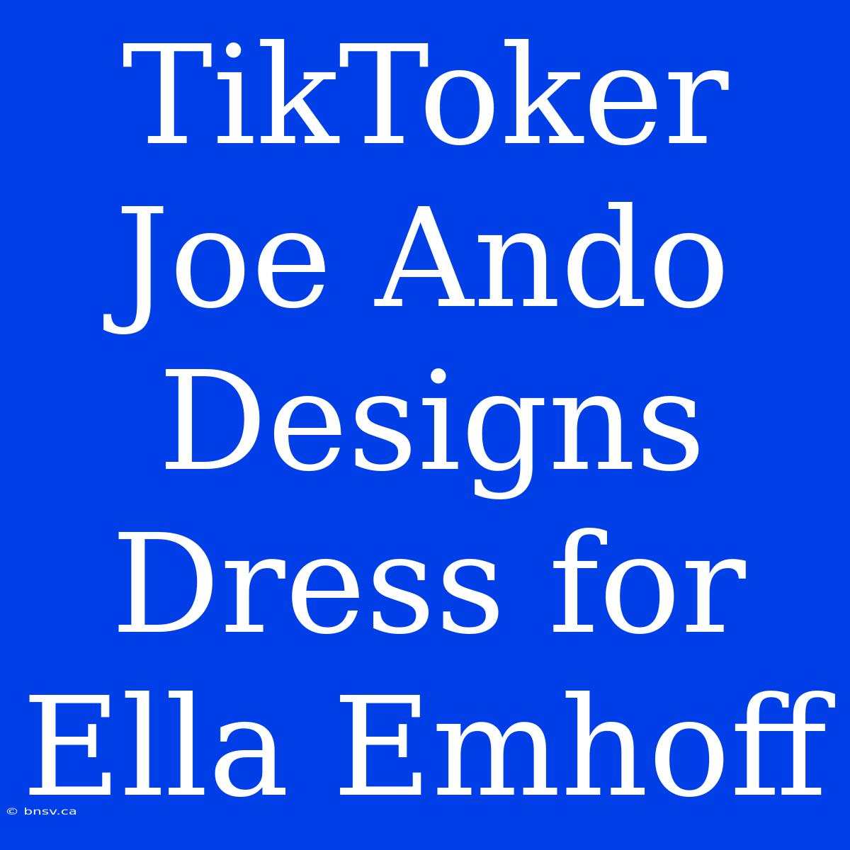 TikToker Joe Ando Designs Dress For Ella Emhoff