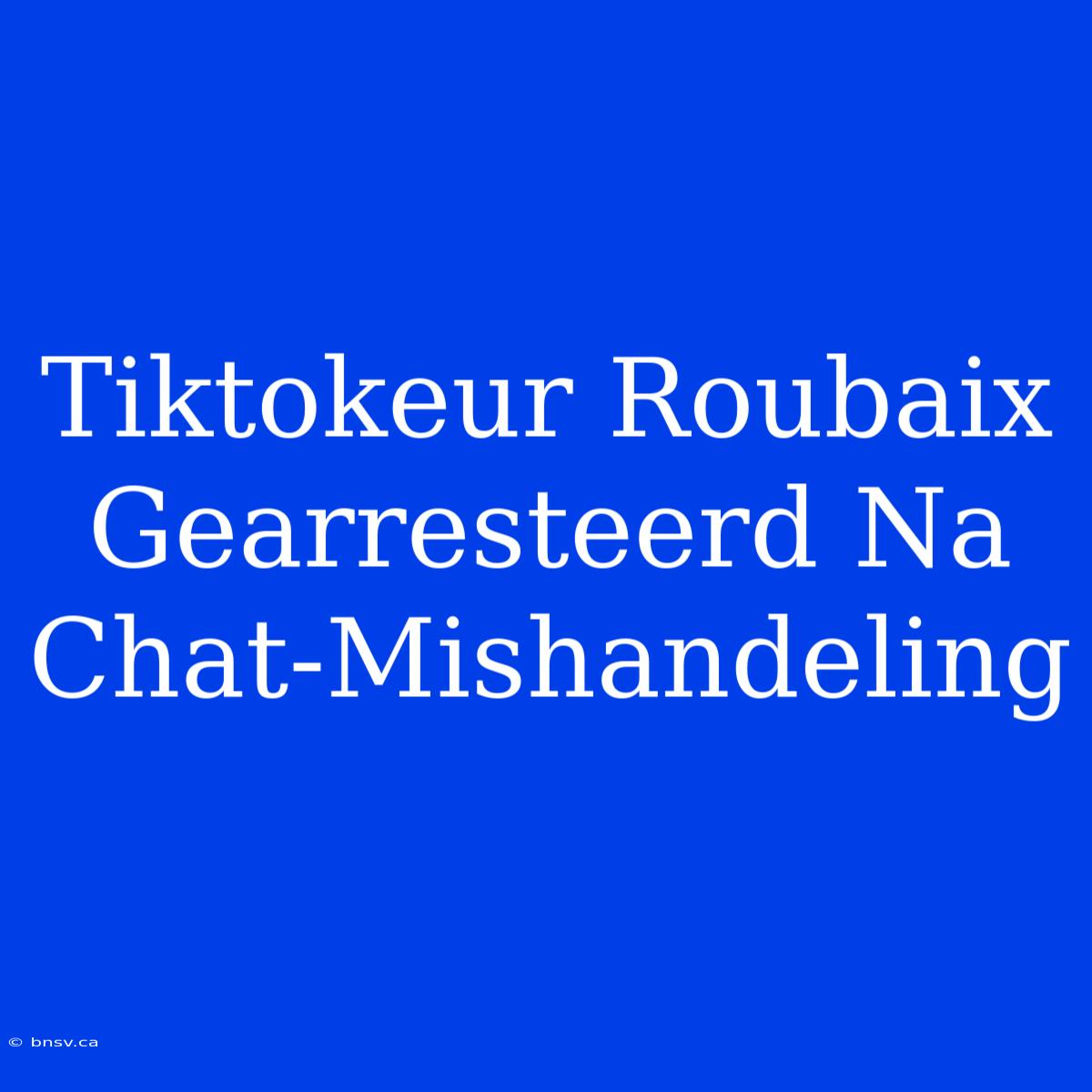 Tiktokeur Roubaix Gearresteerd Na Chat-Mishandeling