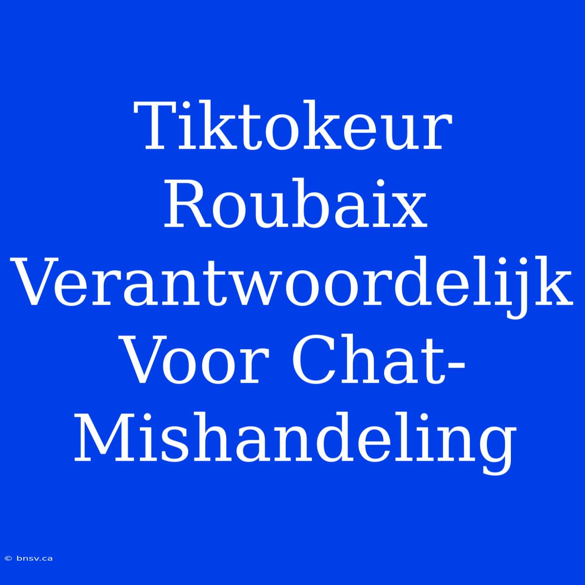 Tiktokeur Roubaix Verantwoordelijk Voor Chat-Mishandeling