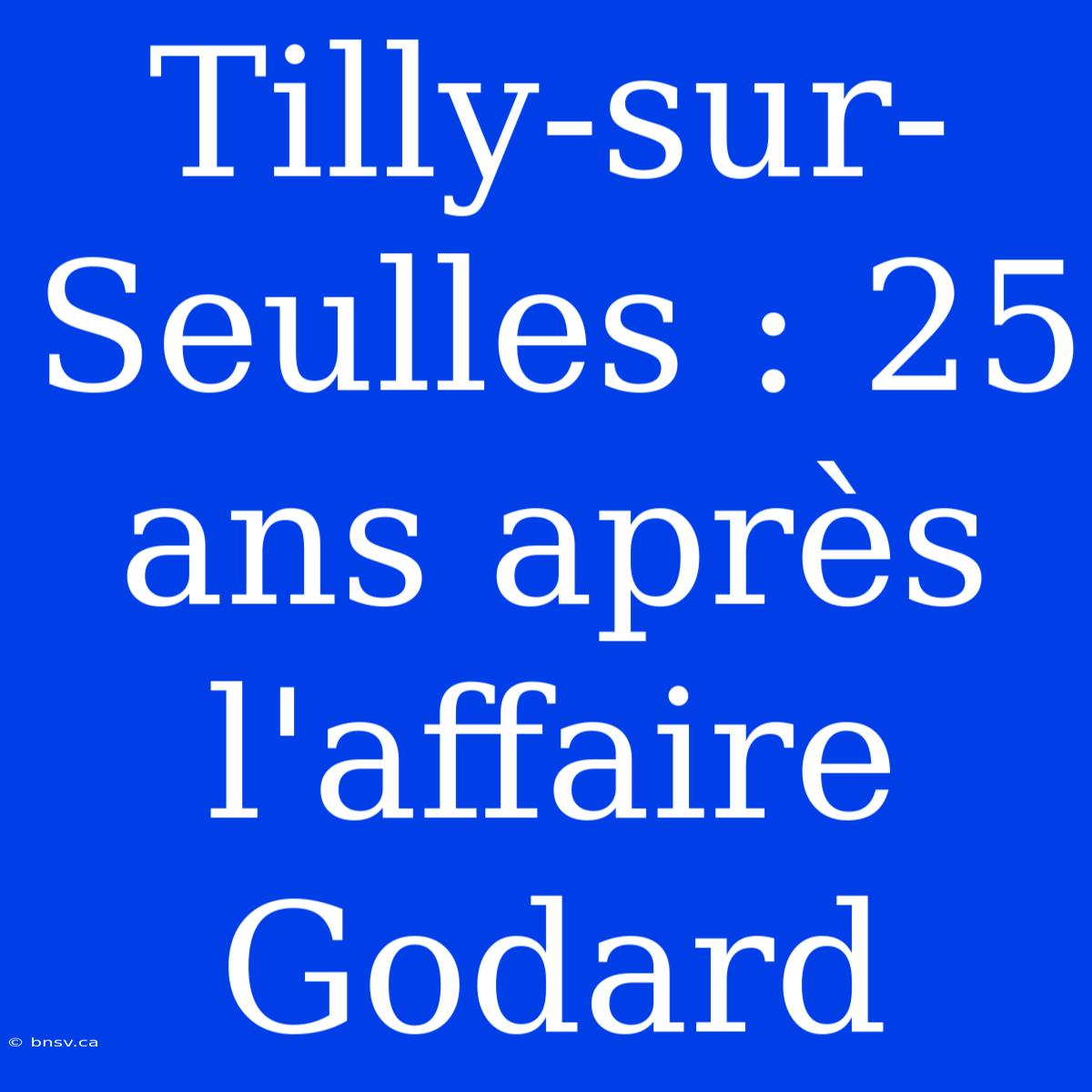 Tilly-sur-Seulles : 25 Ans Après L'affaire Godard