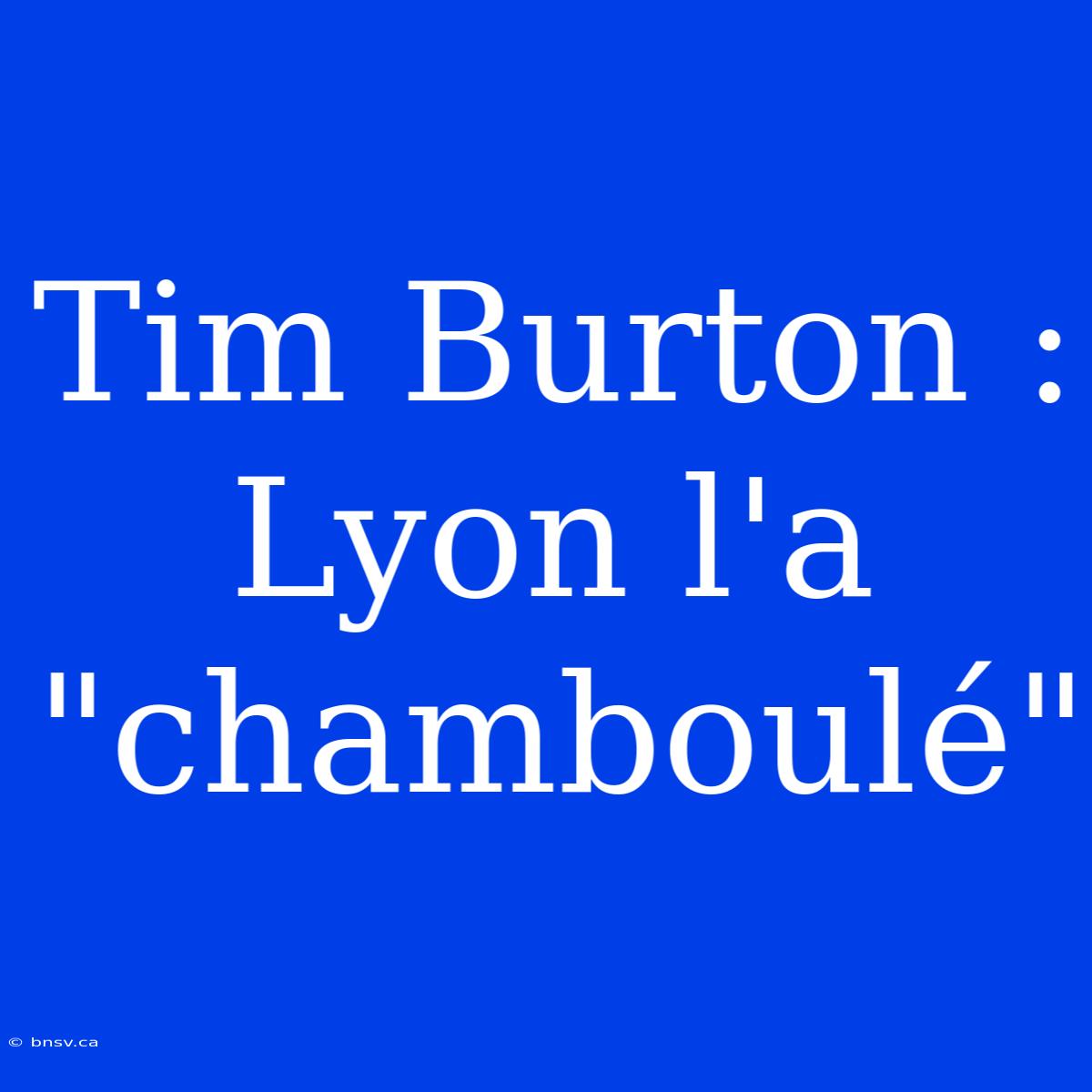 Tim Burton : Lyon L'a 