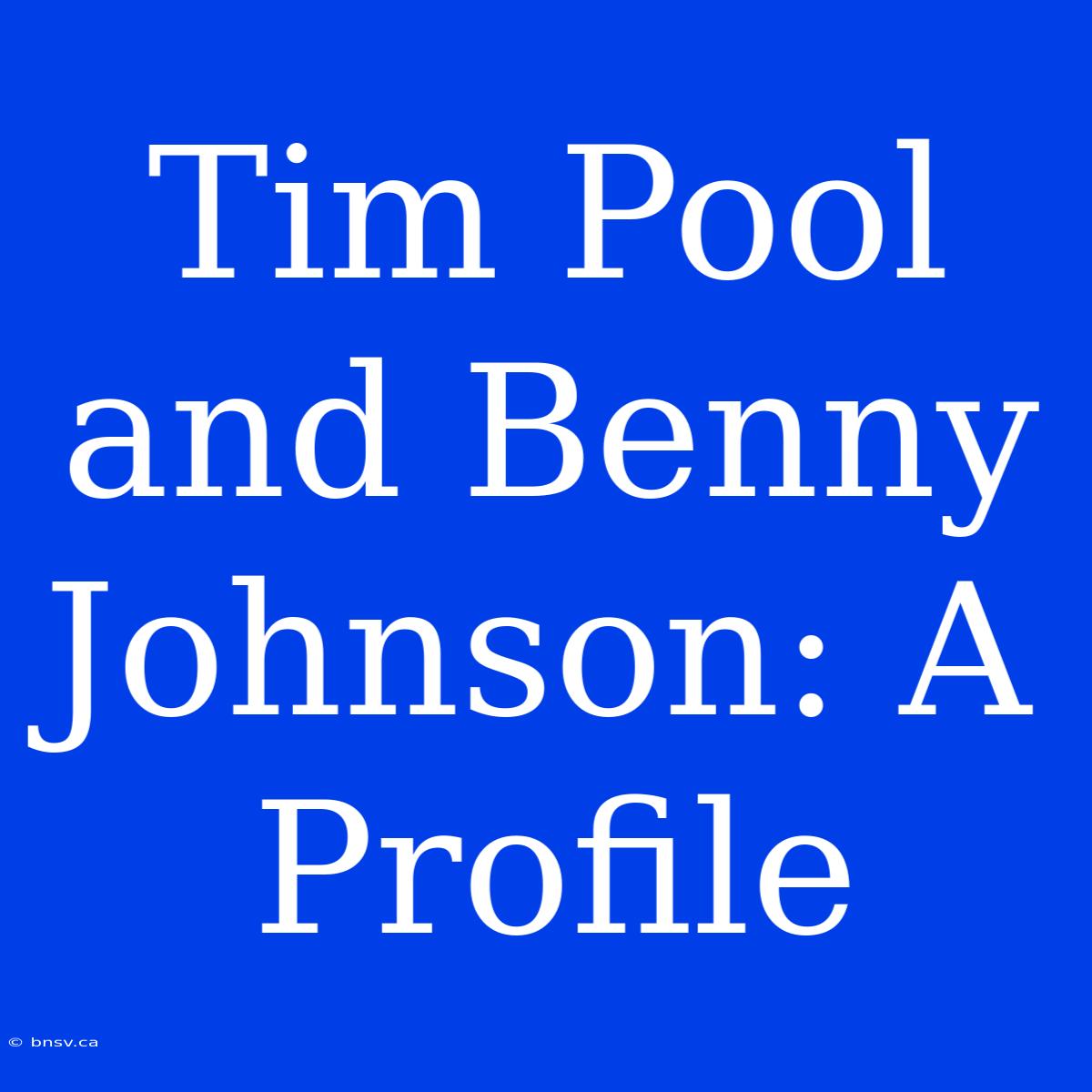 Tim Pool And Benny Johnson: A Profile