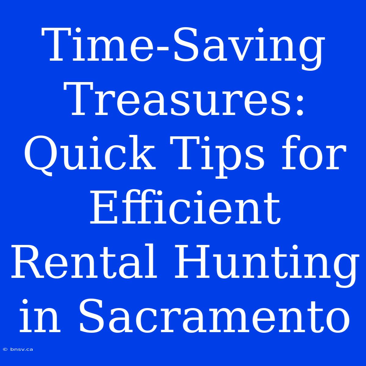 Time-Saving Treasures: Quick Tips For Efficient Rental Hunting In Sacramento