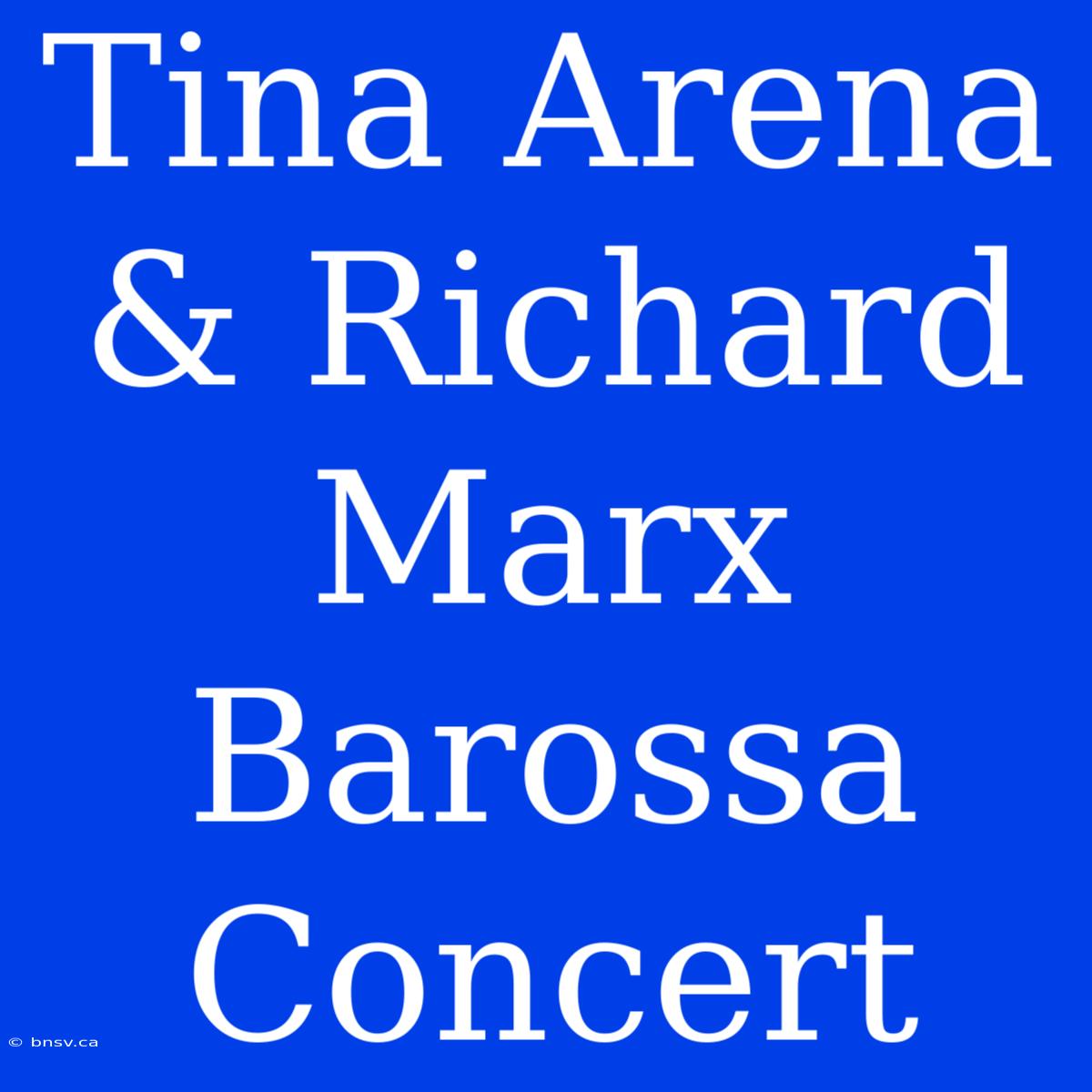 Tina Arena & Richard Marx Barossa Concert