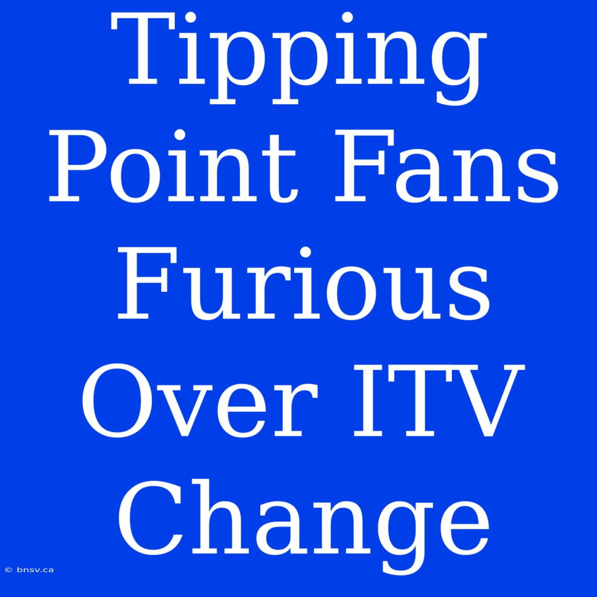 Tipping Point Fans Furious Over ITV Change