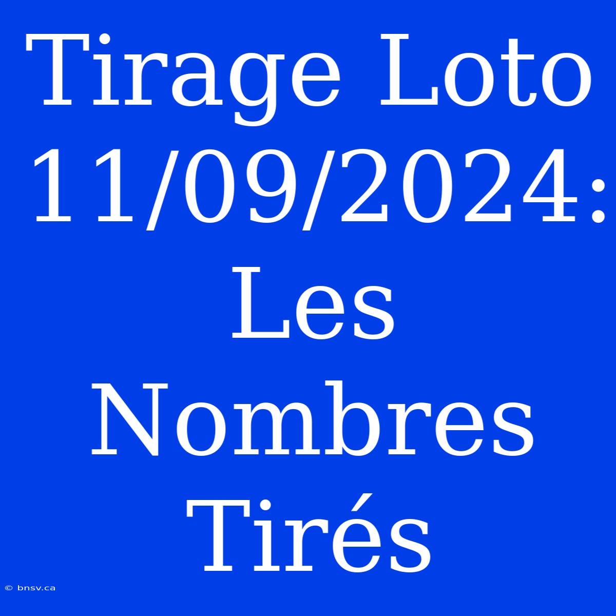 Tirage Loto 11/09/2024: Les Nombres Tirés