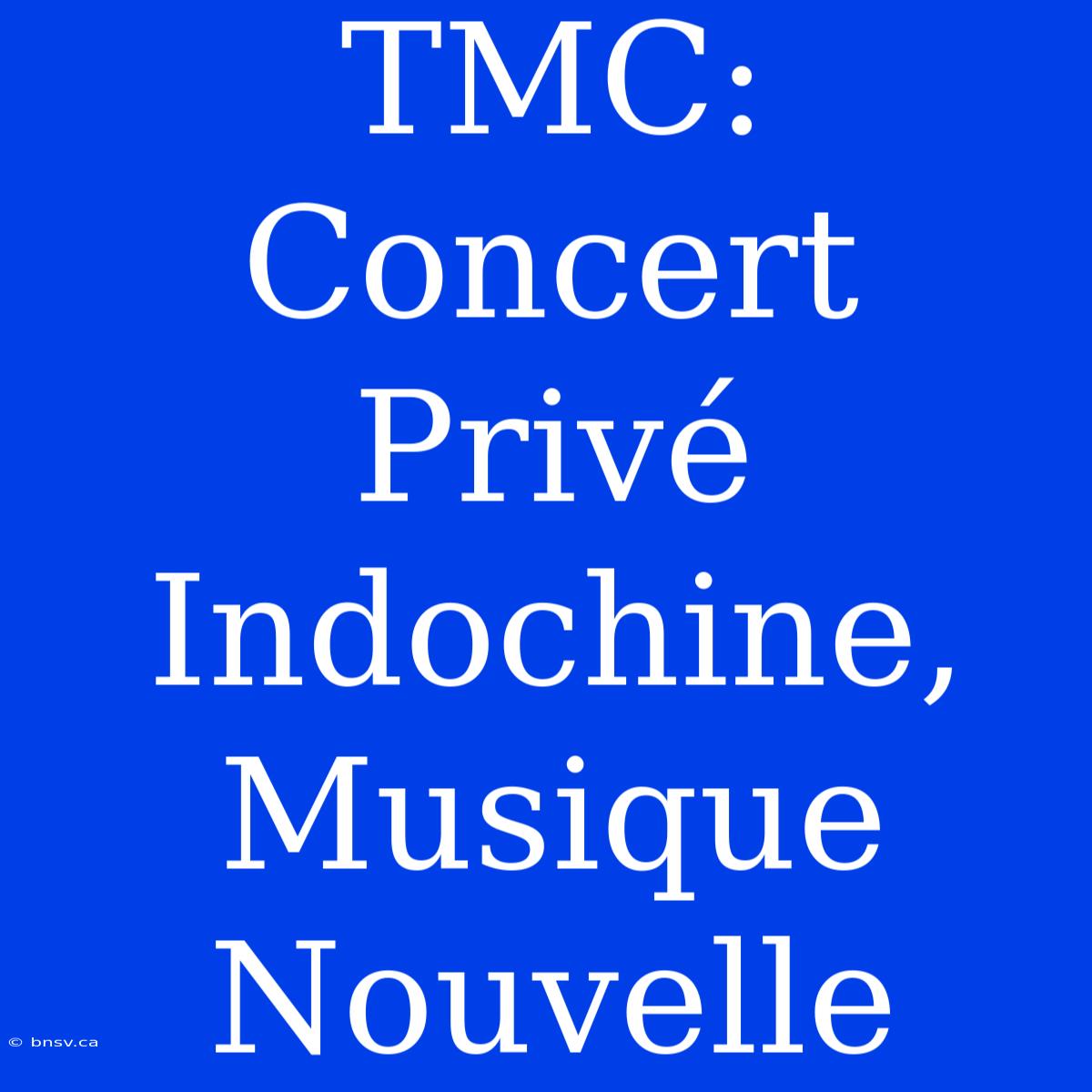 TMC: Concert Privé Indochine, Musique Nouvelle