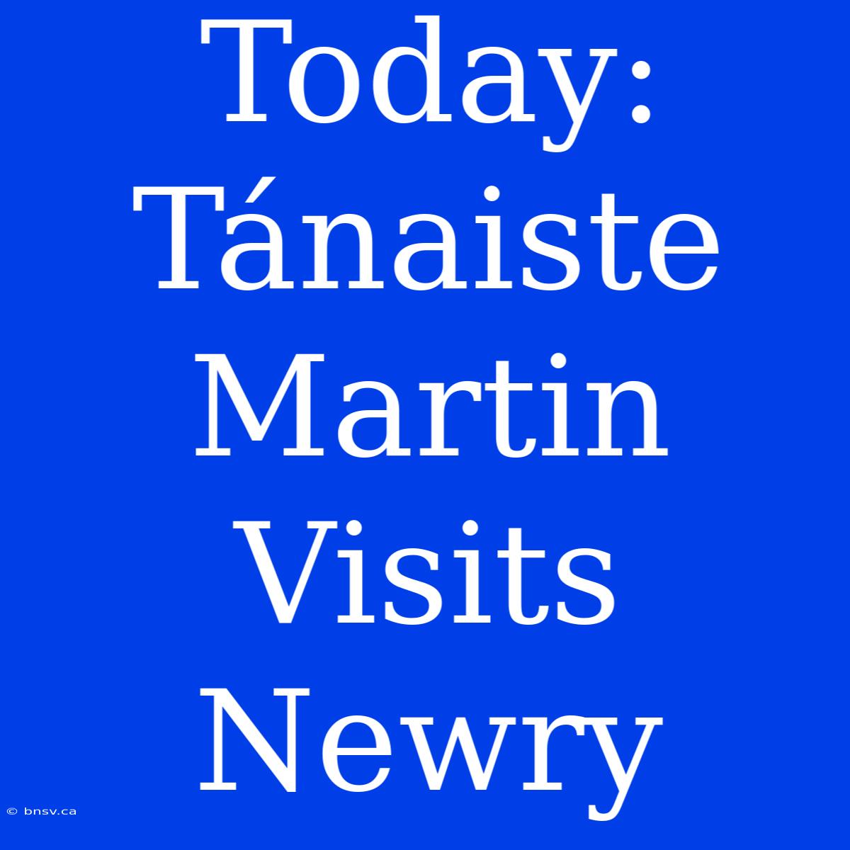 Today: Tánaiste Martin Visits Newry