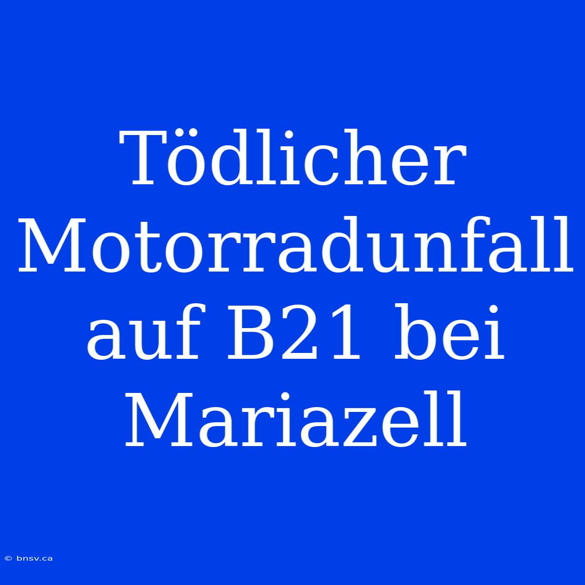 Tödlicher Motorradunfall Auf B21 Bei Mariazell