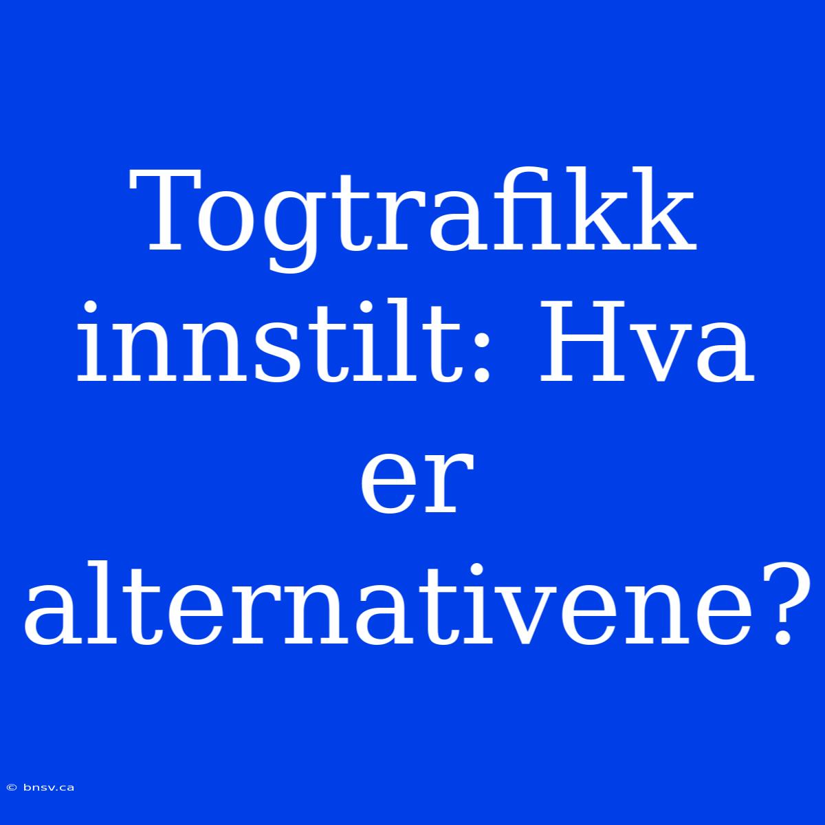 Togtrafikk Innstilt: Hva Er Alternativene?