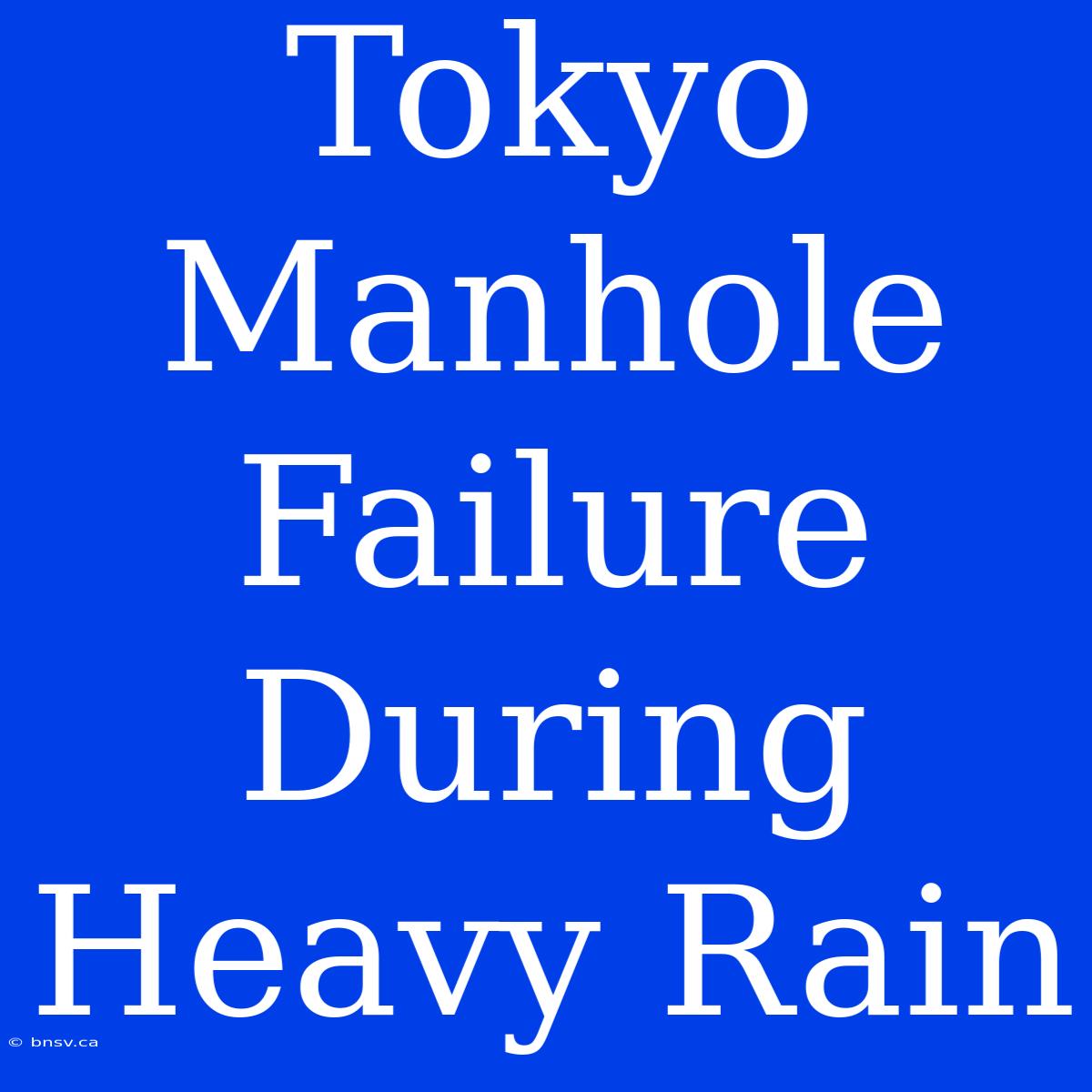 Tokyo Manhole Failure During Heavy Rain