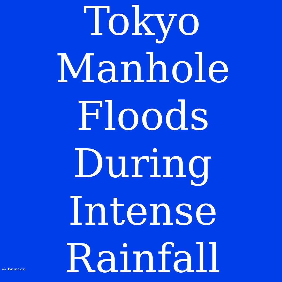 Tokyo Manhole Floods During Intense Rainfall