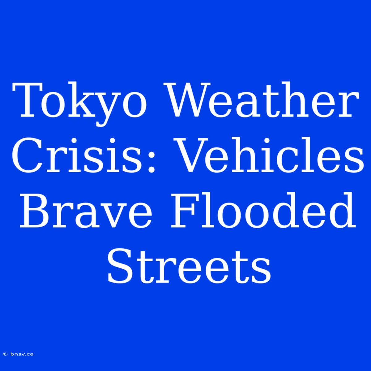 Tokyo Weather Crisis: Vehicles Brave Flooded Streets