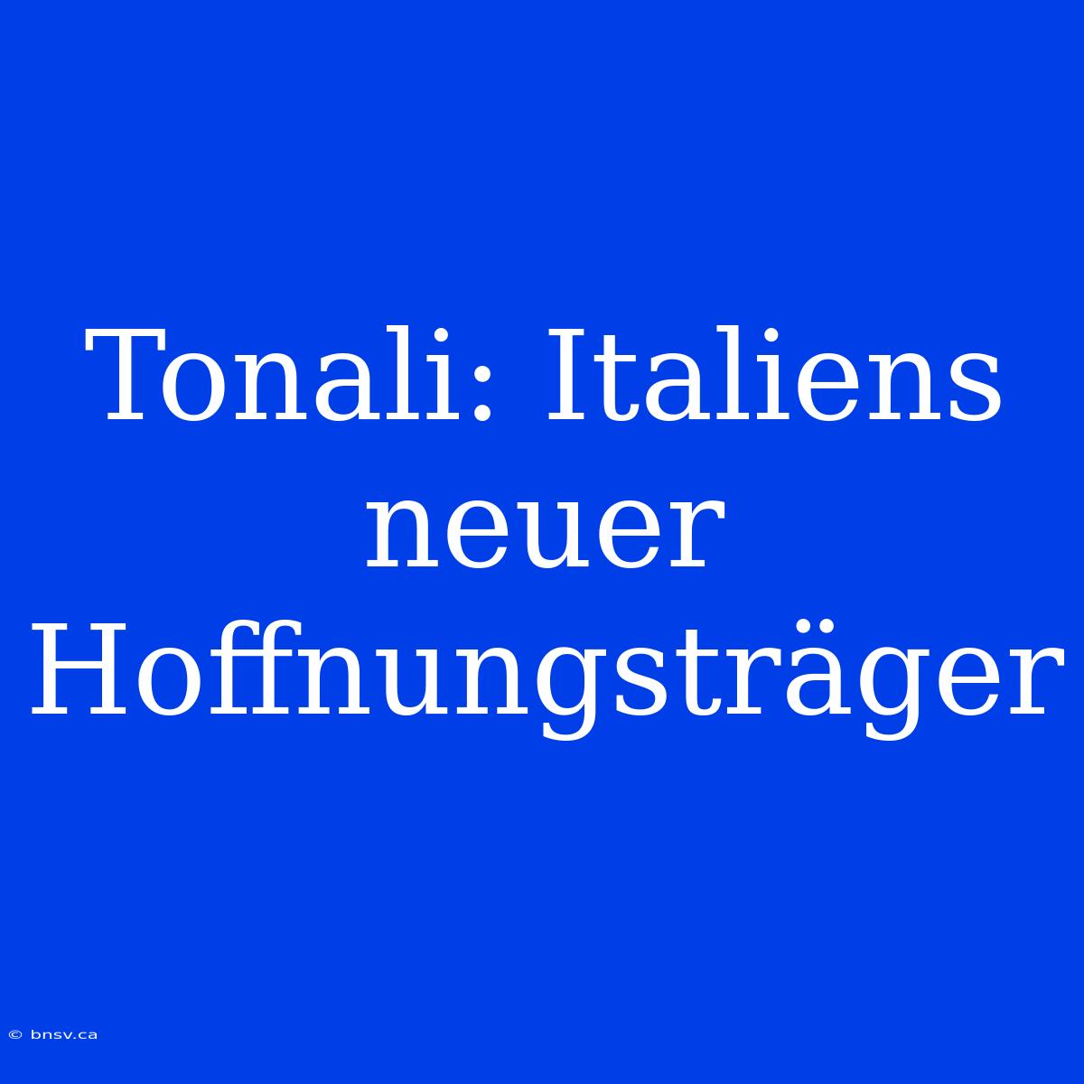 Tonali: Italiens Neuer Hoffnungsträger