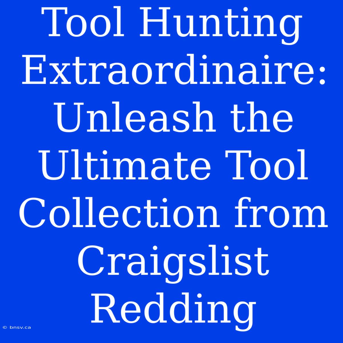 Tool Hunting Extraordinaire: Unleash The Ultimate Tool Collection From Craigslist Redding