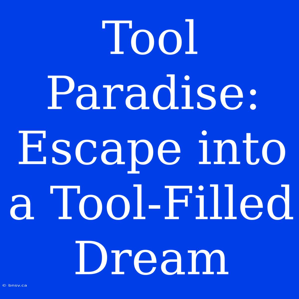 Tool Paradise: Escape Into A Tool-Filled Dream