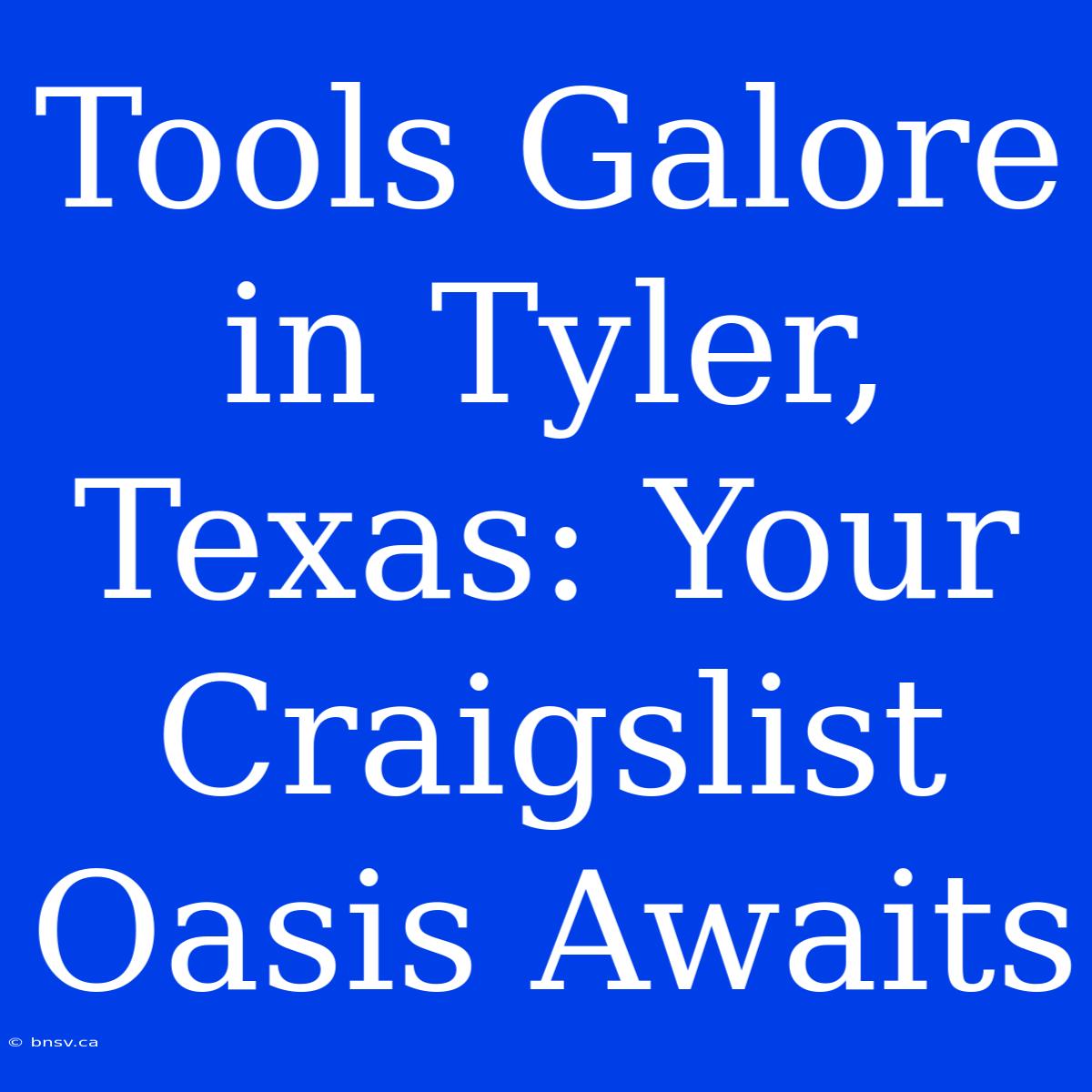 Tools Galore In Tyler, Texas: Your Craigslist Oasis Awaits