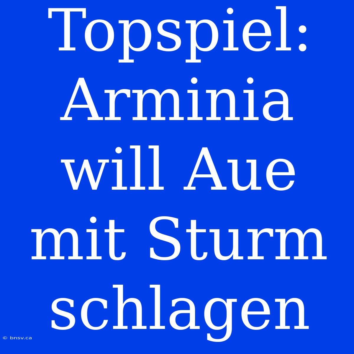 Topspiel: Arminia Will Aue Mit Sturm Schlagen