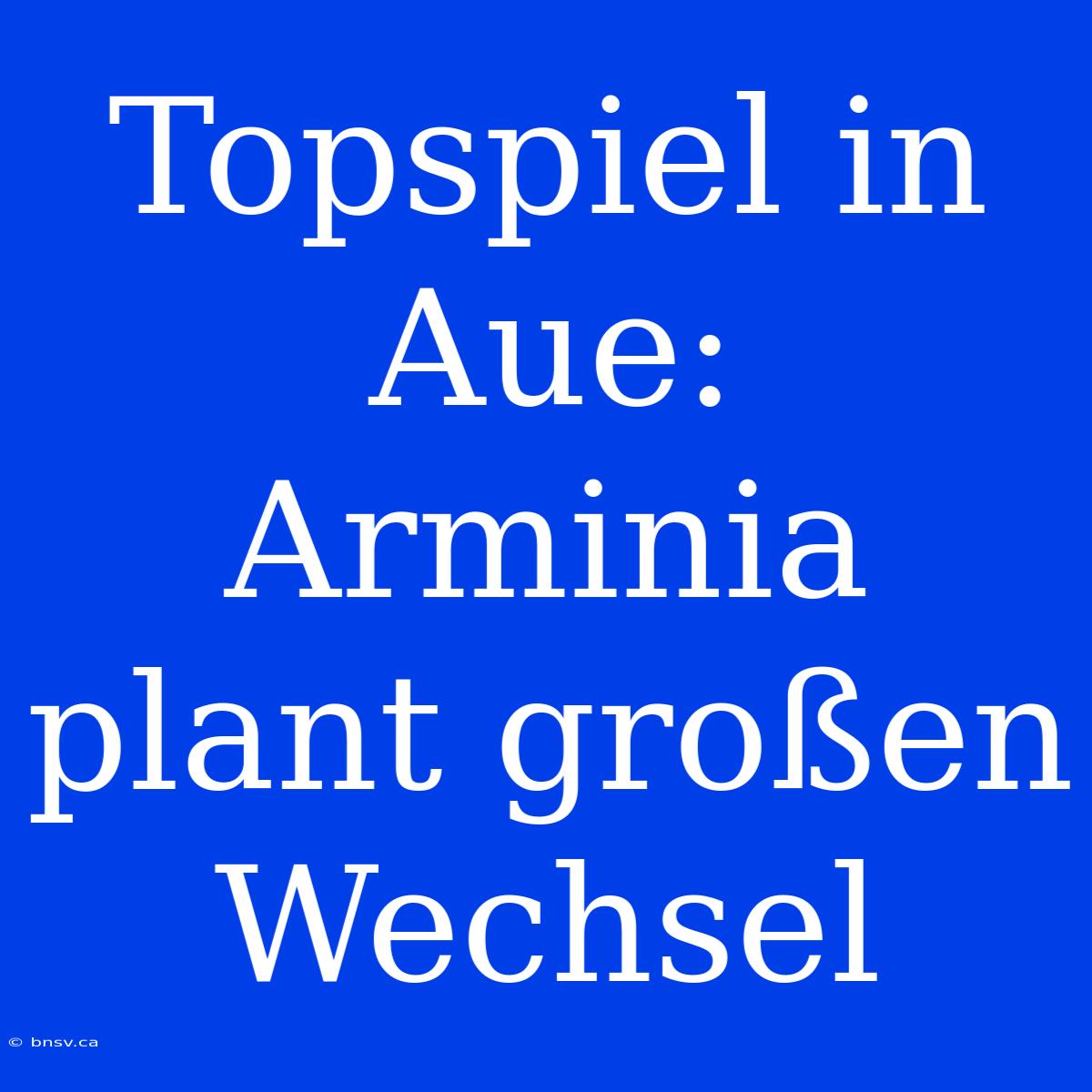 Topspiel In Aue: Arminia Plant Großen Wechsel