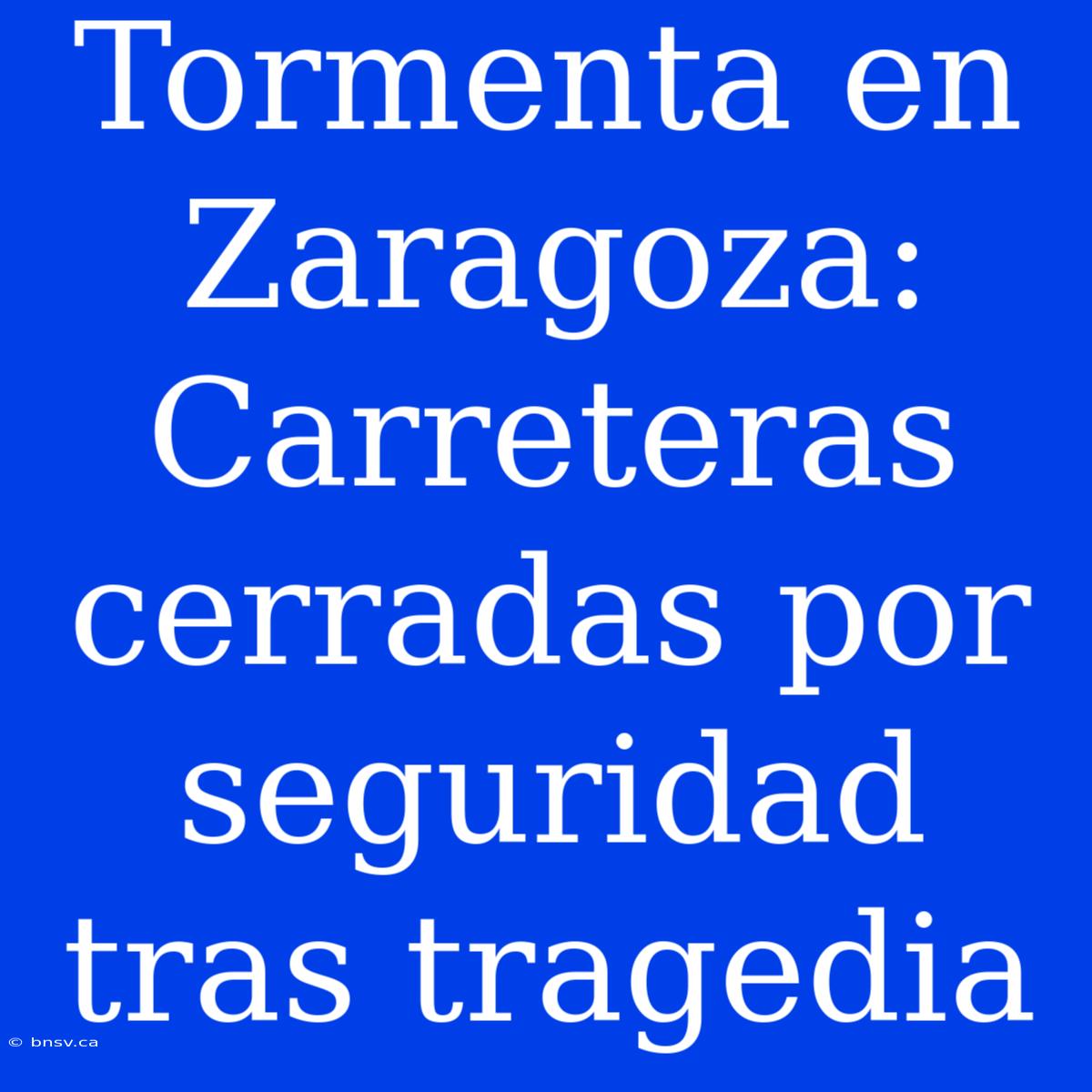 Tormenta En Zaragoza: Carreteras Cerradas Por Seguridad Tras Tragedia