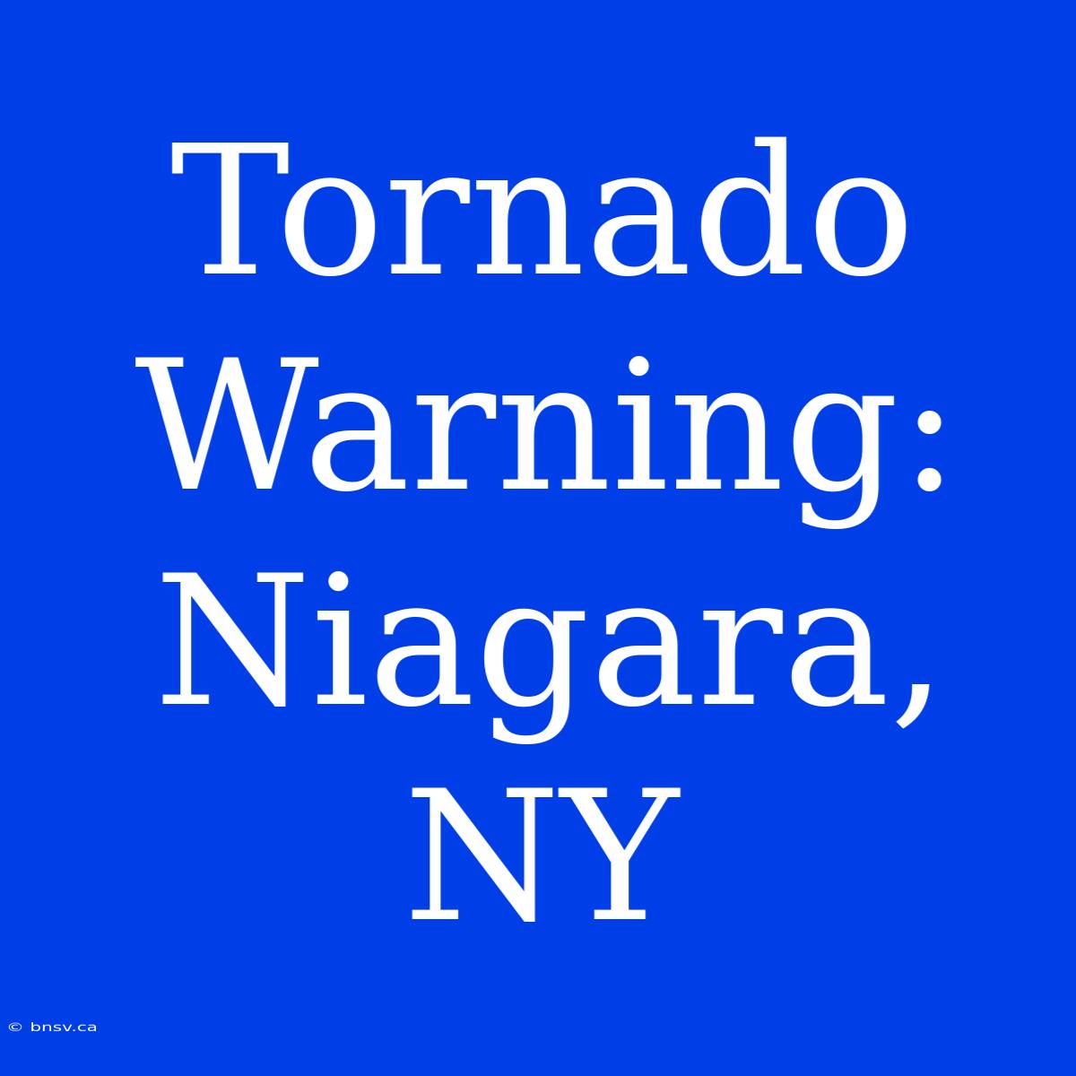 Tornado Warning: Niagara, NY