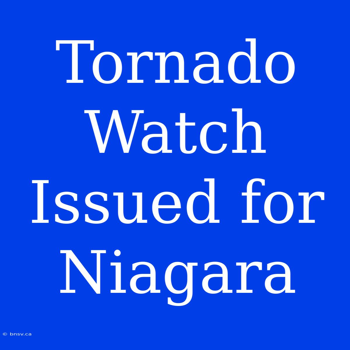 Tornado Watch Issued For Niagara