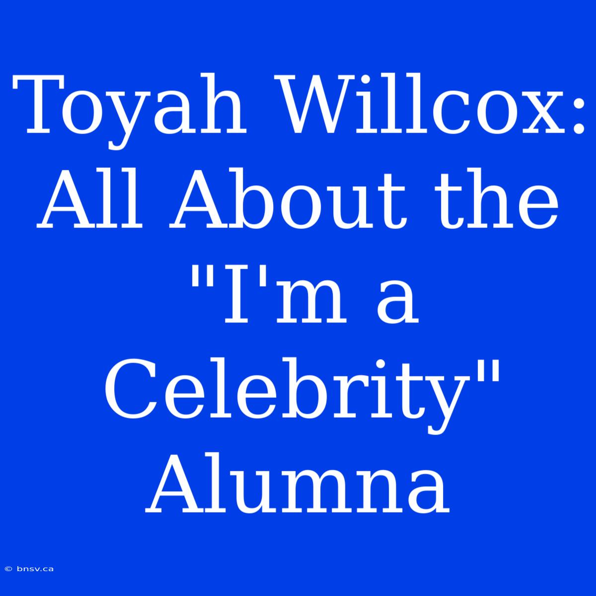 Toyah Willcox: All About The 