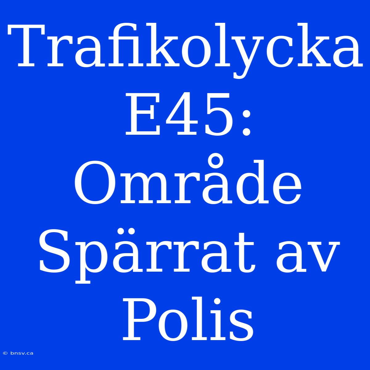 Trafikolycka E45: Område Spärrat Av Polis