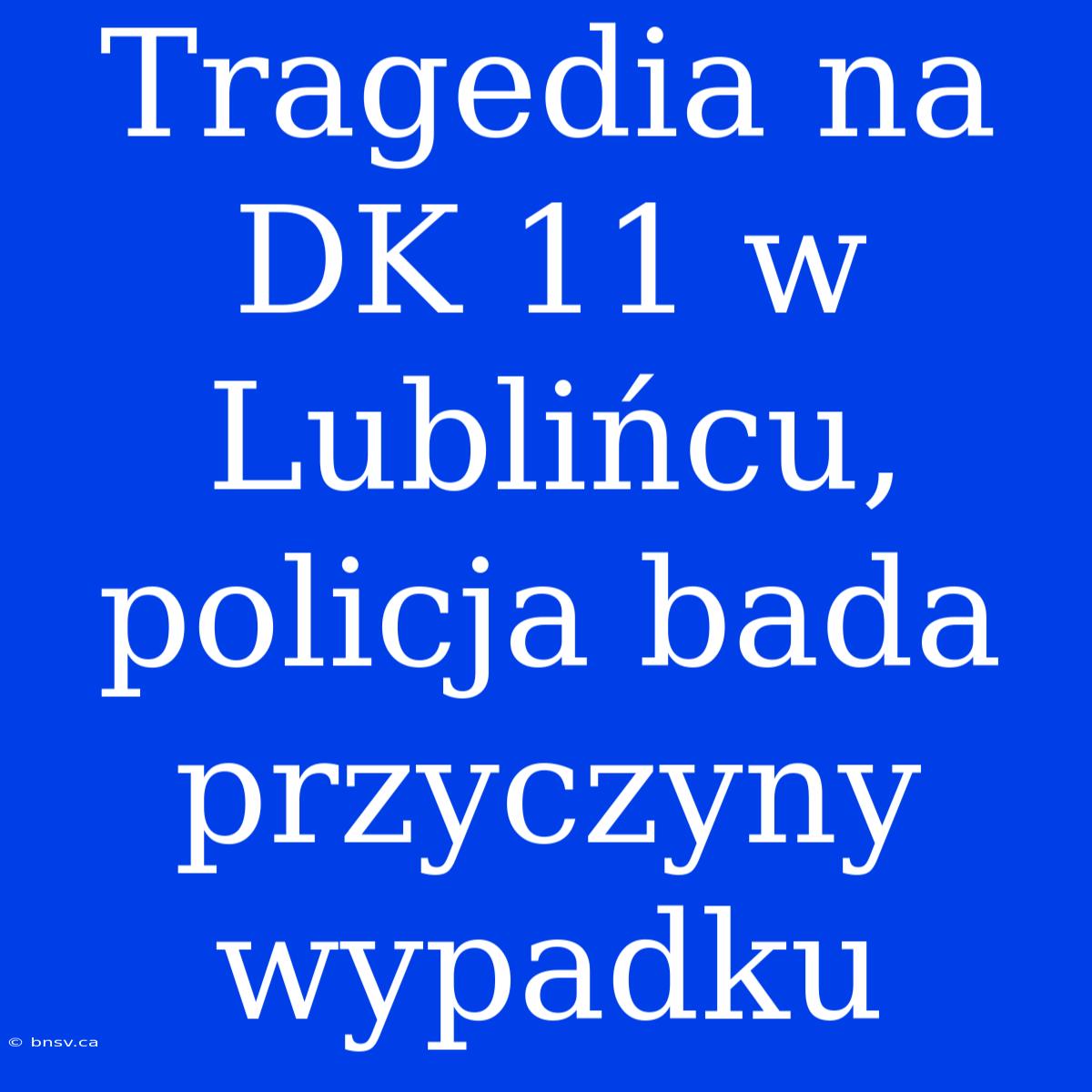 Tragedia Na DK 11 W Lublińcu, Policja Bada Przyczyny Wypadku