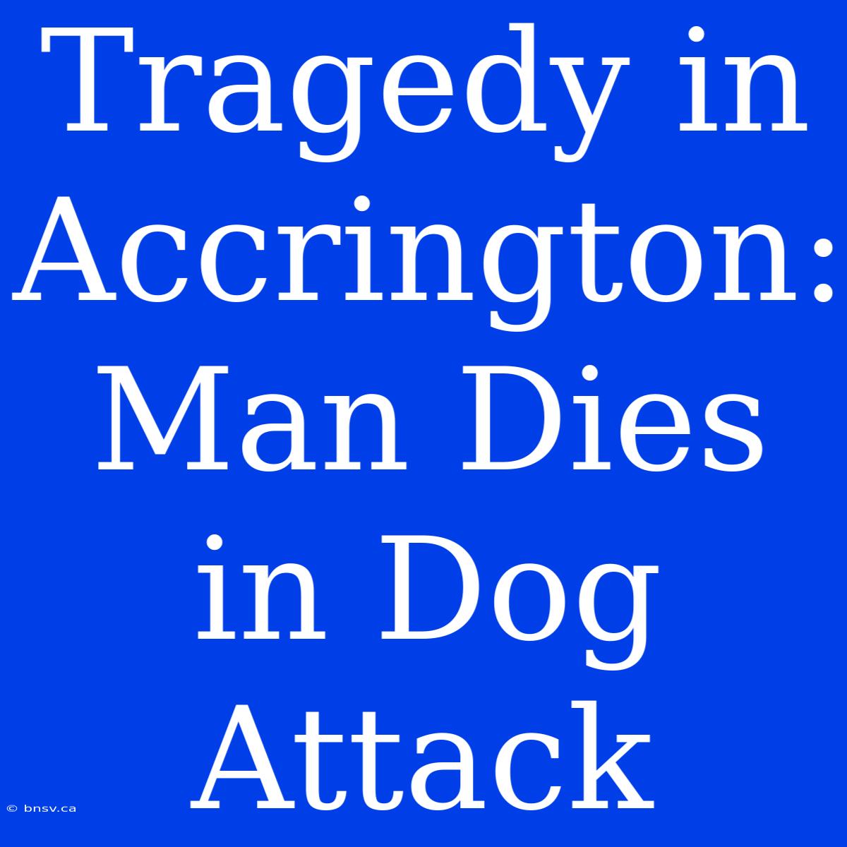 Tragedy In Accrington: Man Dies In Dog Attack