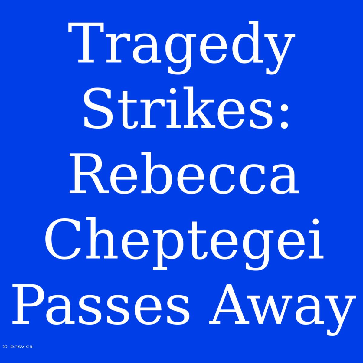 Tragedy Strikes: Rebecca Cheptegei Passes Away