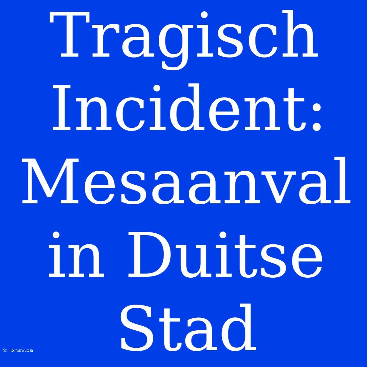 Tragisch Incident: Mesaanval In Duitse Stad