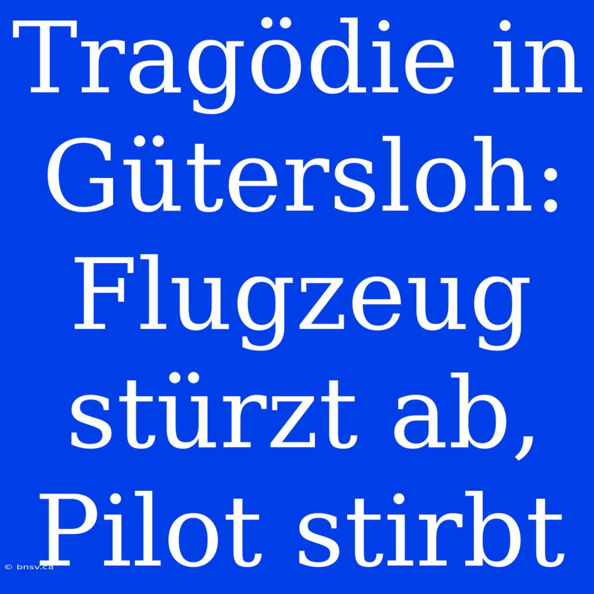 Tragödie In Gütersloh: Flugzeug Stürzt Ab, Pilot Stirbt