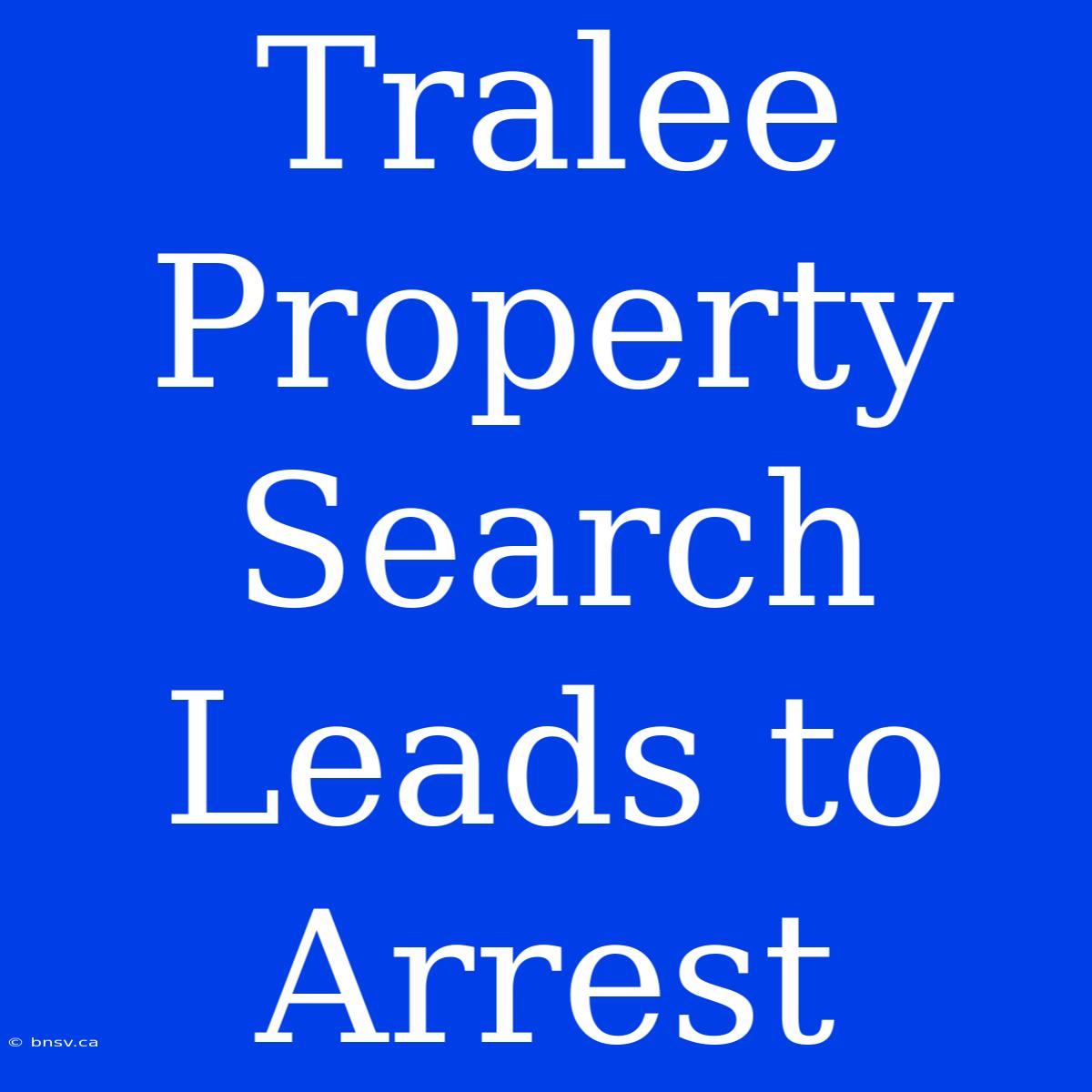 Tralee Property Search Leads To Arrest