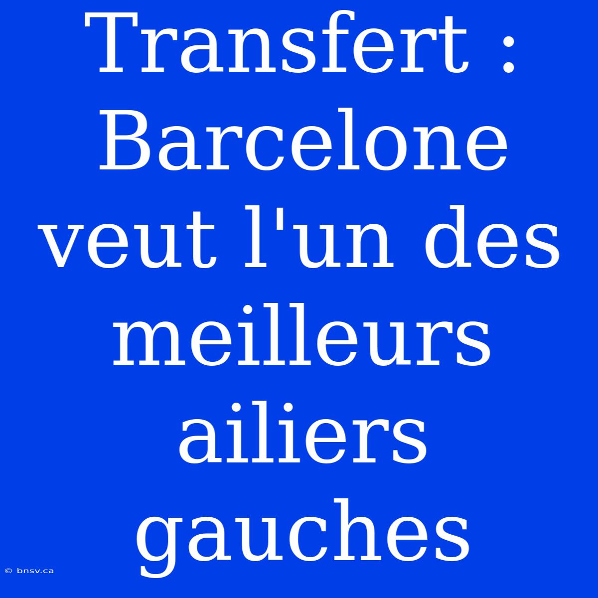 Transfert : Barcelone Veut L'un Des Meilleurs Ailiers Gauches