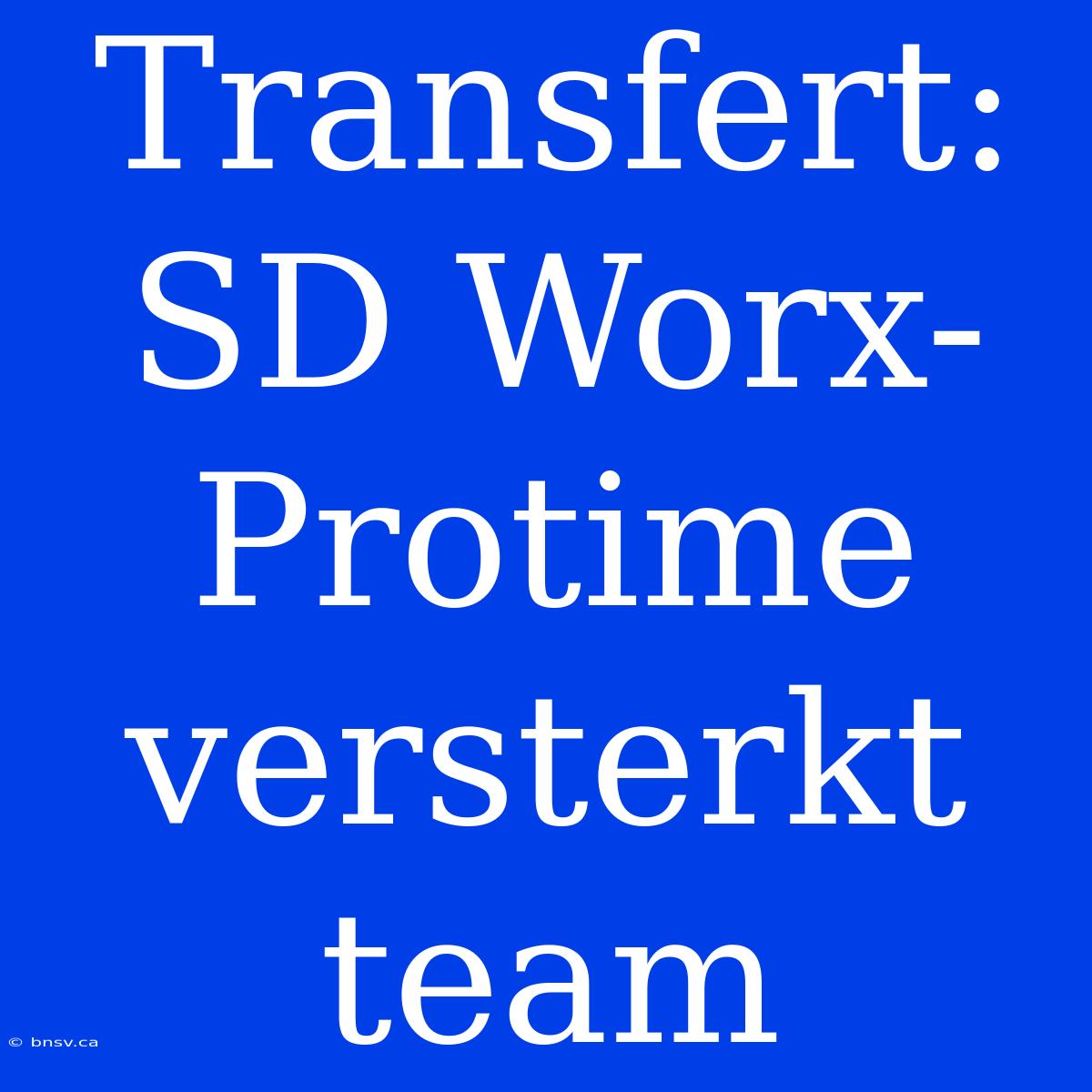 Transfert: SD Worx-Protime Versterkt Team