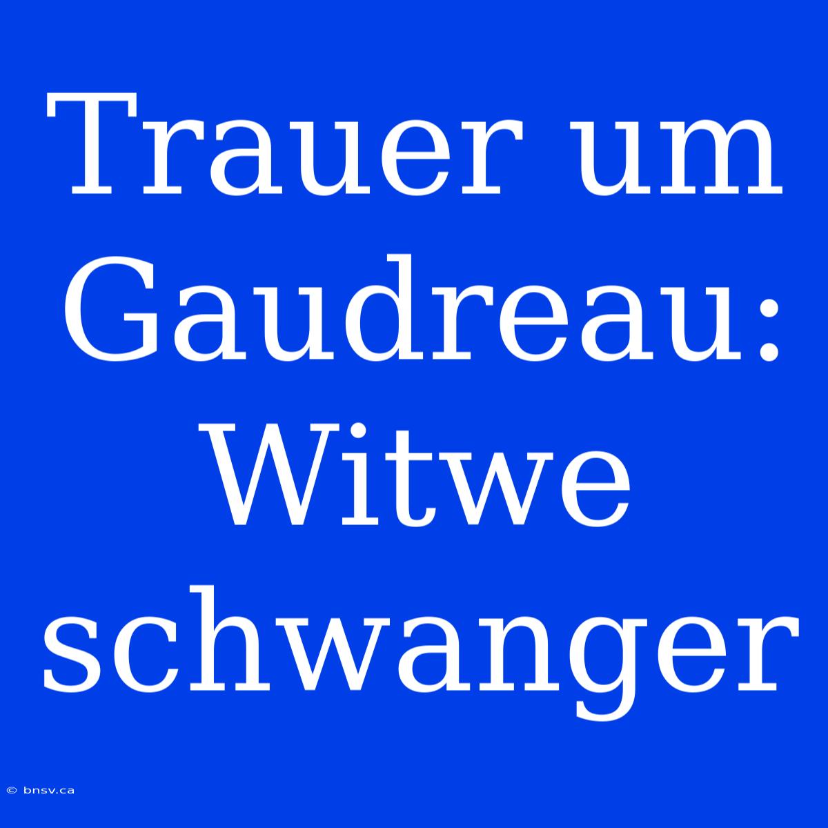 Trauer Um Gaudreau: Witwe Schwanger