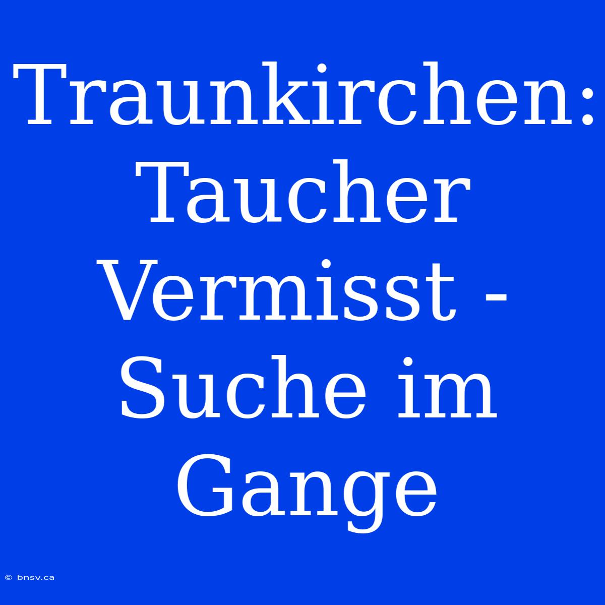 Traunkirchen: Taucher Vermisst - Suche Im Gange