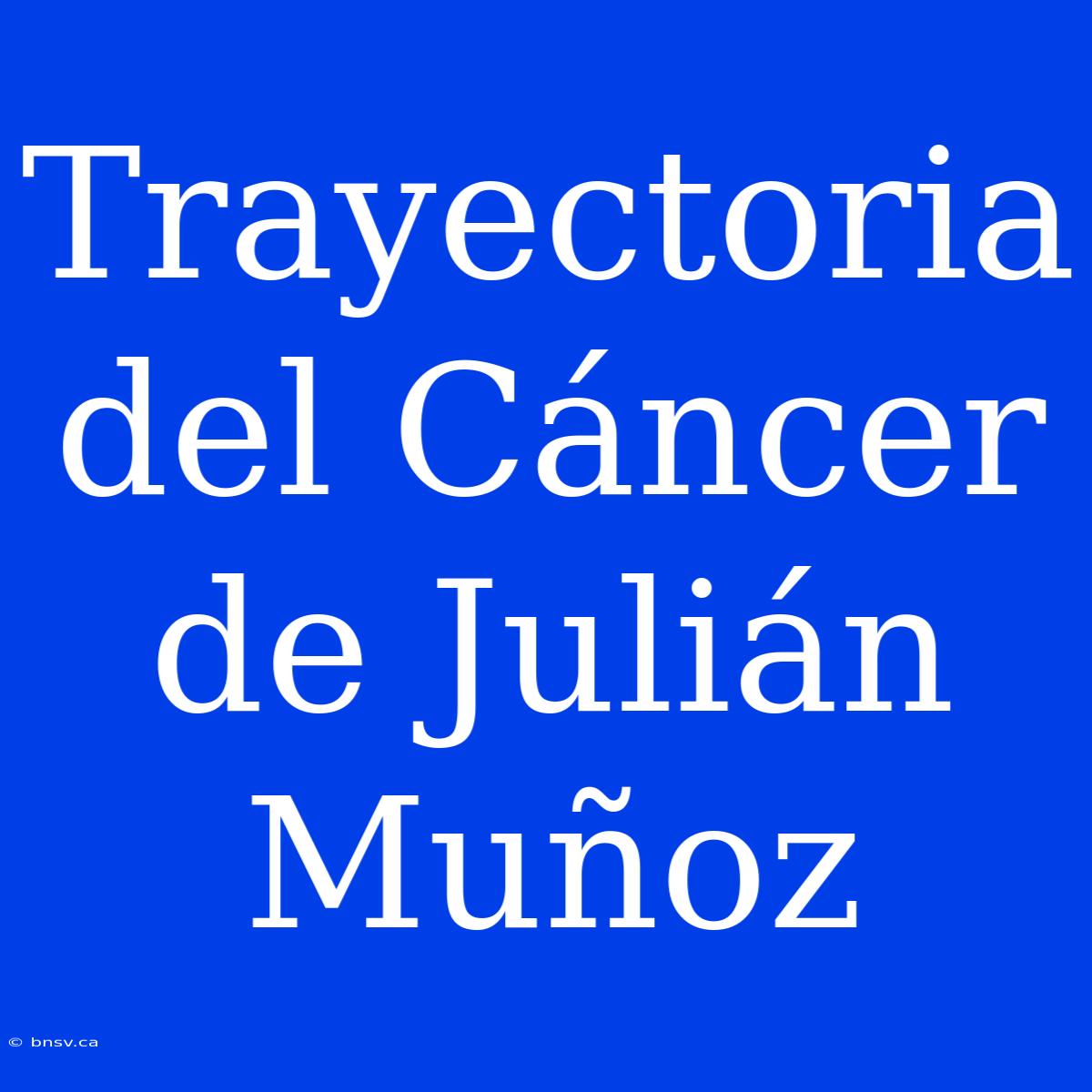 Trayectoria Del Cáncer De Julián Muñoz