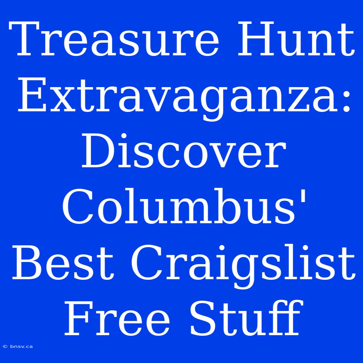 Treasure Hunt Extravaganza: Discover Columbus' Best Craigslist Free Stuff